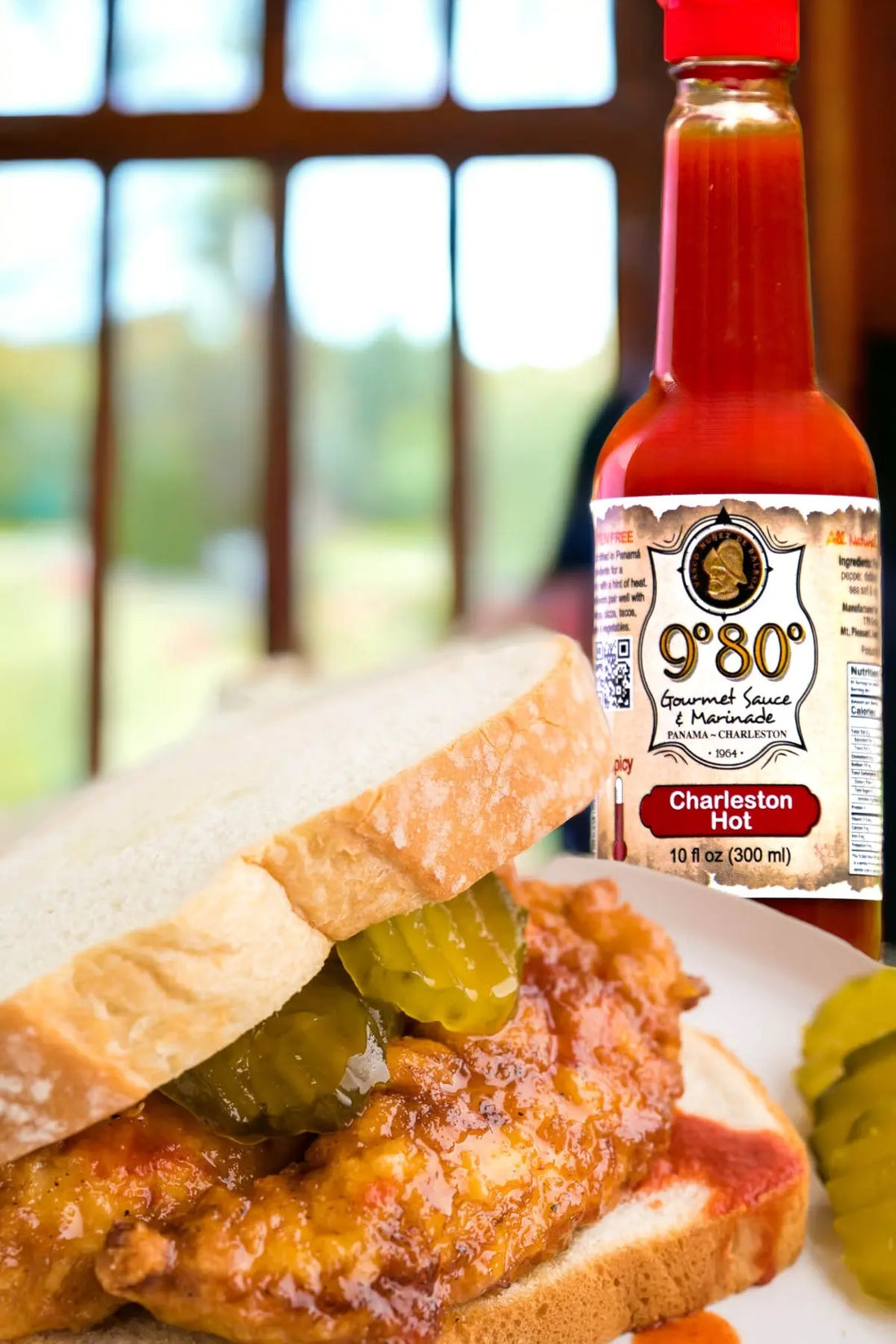Signature 9°80° Charleston Hot Fried Chicken Sandwich 9º80º Sauces & Marinades